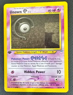 Pokemon 2002 Neo DESTINY 1st Edition UNOWN C 57/105 NM - never played - Image 1