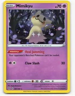 2020 Pokemon, Darkness Ablaze, #81/189 Mimikyu, Cosmos Holo Rare, Promo - Image 1