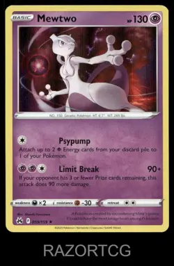 MEWTWO 059/159 HOLO R CROWN ZENITH POKEMON HOLO NM/M - Image 1