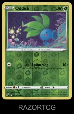 ODDISH 001/159 C CROWN ZENITH POKEMON REVERSE HOLO NM/M - Image 1