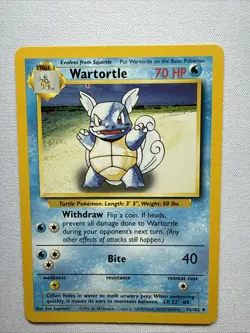 Wartortle 042/102 Base Set Regular Pokemon TCG Vintage 🔥 NM - Image 1