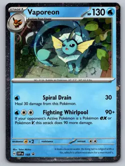 Pokemon Vaporeon (Cosmos Holo) 168 Holo Scarlet & Violet Promo NM - Image 1
