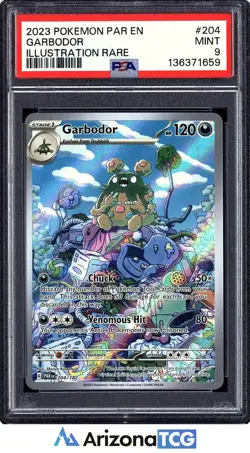 Pokemon 2023 Garbodor 204/182 Full Art Illustration Rare Paradox Rift PSA 9 - Image 1