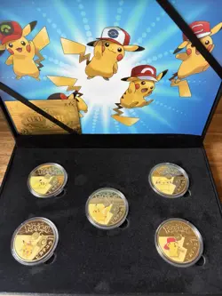 Pokemon GO Pikachu 24k Gold plated Collection Set 5pcs w/Box & COA - Image 1