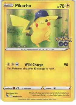Pikachu 028/078 Holo Rare Pokemon GO Pokemon Holo Near Mint - Image 1