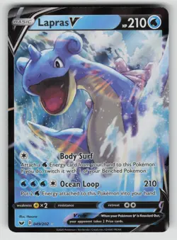 Lapras V 049/202 Holo V Rare Sword & Shield Pokemon Near Mint - Image 1