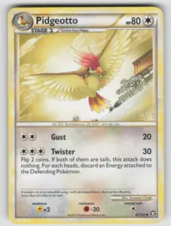 Pidgeotto 47/102 Uncommon HGSS Triumphant Pokemon Lightly Played - Image 1