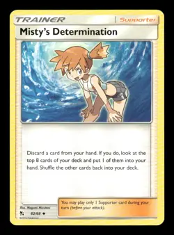 MISTY'S DETERMINATION 62/68 UNCOMMON HIDDEN FATES POKEMON NM - Image 1