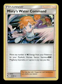 MISTY'S WATER COMMAND 63/68 HOLO RARE HIDDEN FATES POKEMON NM - Image 1