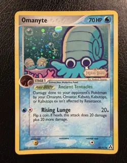 Pokemon TCG Omanyte 60/92 Ex Legend Maker Reverse Holo Stamped MP - Image 1