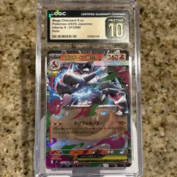 🔥🔥 CGC 10 Pristine Mega Charizard ex RR 013/080 M2 Inferno X Japanese Pokemon - Image 1