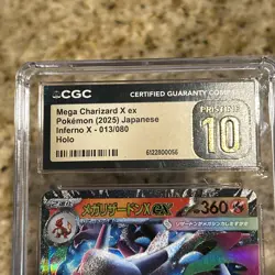 🔥🔥 CGC 10 Pristine Mega Charizard ex RR 013/080 M2 Inferno X Japanese Pokemon - Image 4