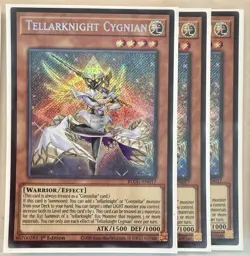 Yugioh! 3x Tellarknight Cygnian BLGG-EN017 Secret Rare 1st Ed NM - Image 1