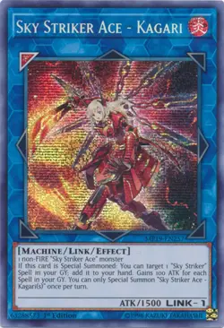 Yugioh! LP Sky Striker Ace - Kagari - MP19-EN257 - Prismatic Secret Rare - 1st E - Image 1