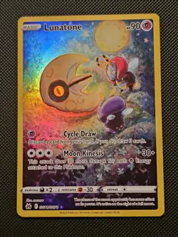 Pokemon TCG Lunatone GG11/GG70 Crown Zenith: Galarian Gallery Holo Rare Card NM - Image 1