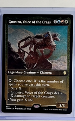 MTG Magic The Gathering Commander Legends Foil Etched Gnostro Voice of the Crags - Image 1