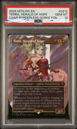 Terra Herald of Hope SURGE FOIL 212 PSA 10 GEM MINT (MTG Final Fantasy 2025) - Image 1