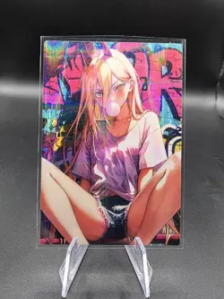 Power Chainsaw Man Holographic Anime Collectible Trading Card - Image 1