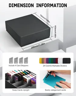 Card Storage Box for MTG PTCG, Commander Deck Box Holds 3000+ Cards, Card Sto... - Image 3