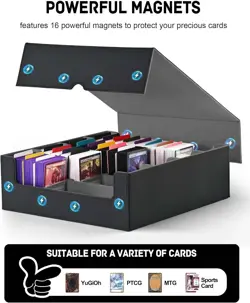 Card Storage Box for MTG PTCG, Commander Deck Box Holds 3000+ Cards, Card Sto... - Image 5