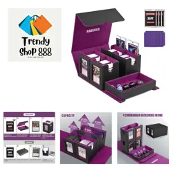 Card Deck Box for MTG with Commander Display, 5 in 1 Card Storage Box Fits 40... - Image 1