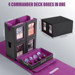 Card Deck Box for MTG with Commander Display, 5 in 1 Card Storage Box Fits 40... - Image 5