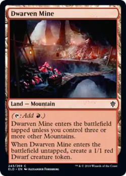 1x Dwarven Mine - Foil NM-Mint, English Throne of Eldraine MTG Magic - Image 1