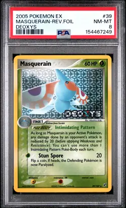 MASQUERAIN REVERSE HOLO 39/107 DEOXYS POKEMON PSA 8 - Image 1
