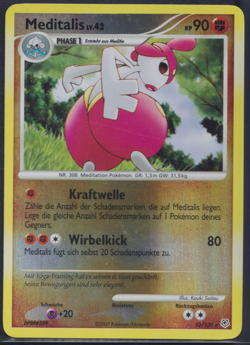 Meditalis 32/130 Reverse Holo Rare - Diamant Perl - DE - EXC - Pokemon TCG Karte - Image 1