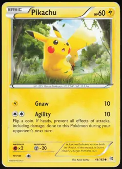 Pikachu 48/162 Common BREAKthrough Pokemon Heavily Played - Image 1