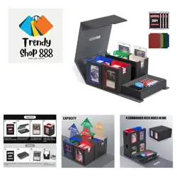 Card Deck Box for MTG with Commander Display, 5 in 1 Trading Card Storage Box... - Image 1
