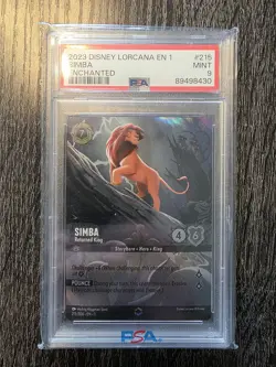 2023 DISNEY LORCANA EN 1-THE FIRST CHAPTER ENCHANTED SIMBA - RETURNED KING PSA 9 - Image 1