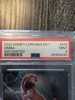 2023 DISNEY LORCANA EN 1-THE FIRST CHAPTER ENCHANTED SIMBA - RETURNED KING PSA 9 - Image 2