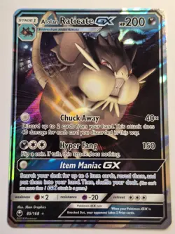 Alolan Raticate GX 85/168 Celestial Storm Ultra Rare Holo Pokemon Card NM - Image 1
