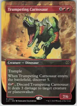 MTG Trumpeting Carnosaur Borderless NM The Lost Caverns of Ixalan Magic 324 - Image 1