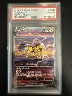 2023 Pokemon Sword & Shield Crown Zenith Raikou V #GG41 PSA 8 - Image 1