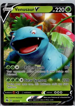 Pokemon TCG Venusaur V 1/73 Champions Path Holo NM - Image 1