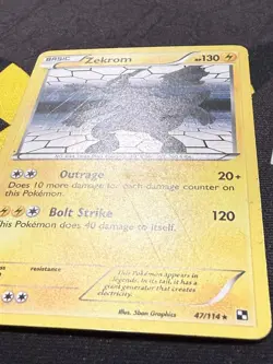 Zekrom 47/114 Black & White Holo Pokemon Card Heavily Played/Damaged - Image 2