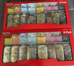 Pokemon Prismatic Evolutions 8 Mini-Tins with Promo Cards Costco 2-Pack Sealed - Image 1