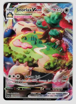 Pokemon Snorlax VMAX Ultra Rare SWSH01: Sword & Shield Base Set 142/202 NM - Image 1