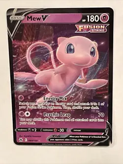 NM Pokemon Crown Zenith Mew V Ultra Rare 060 #060/159 - Image 2