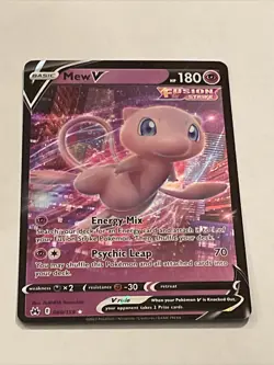 NM Pokemon Crown Zenith Mew V Ultra Rare 060 #060/159 - Image 3