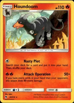 Houndoom 46/214 R Lost Thunder Pokemon NM/M - Image 1