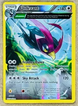 2015 POKEMON XY ROARING SKIES UNFEZANT HOLO 81/108 NM+ 81 DELTA - Image 1