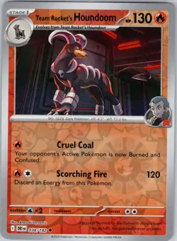 Team Rocket's Houndoom 038/182 Destined Rivals Uncommon Reverse Holo NM - Image 1
