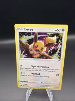 Pokemon TCG Sword & Shield Eevee SWSH118 Black Star Promo Cosmos Holo LP - Image 1