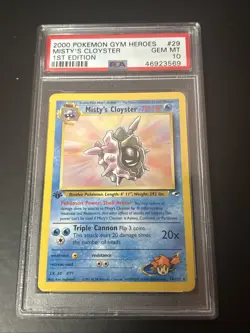 2000 POKEMON GYM HEROES 1ST EDITION 29/132 MISTY'S CLOYSTER PSA 10 - Image 1