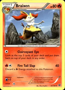 Braixen 25/146 Uncommon - Pokemon XY Base Set 2014 MP - Image 1