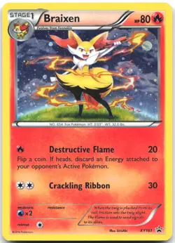 Braixen XY161 Holo Promo XY Promo Pokemon Heavily Played - Image 1
