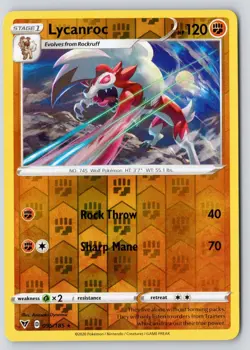 Lycanroc 095/185 Rare Vivid Voltage Reverse Holo Near Mint - Image 1